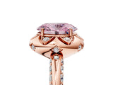 Rose gold Fancy Pink Oval  Halo Split Shank Pave Diamond Ring with Petal Prong Setting_24