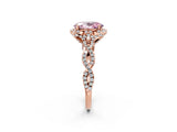 Rose gold Fancy Pink Oval  Halo Twist Band Solitaire Ring with Six-Prong Setting_34