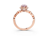 Rose gold Fancy Pink Oval  Halo Twist Band Solitaire Ring with Six-Prong Setting_35
