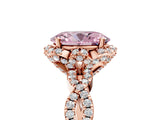 Rose gold Fancy Pink Oval  Halo Twist Band Solitaire Ring with Six-Prong Setting_37