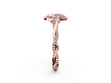 Rose gold Fancy Pink Oval  Halo Twist Band Solitaire Ring_22