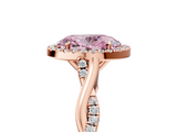 Rose gold Fancy Pink Oval  Halo Twist Band Solitaire Ring_25