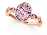 Rose gold Fancy Pink Oval  Milgrain Marquise Diamond Twist Band Ring_39