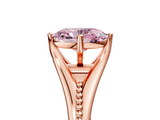 Rose gold Fancy Pink Oval  Solitaire Beaded Band Six-Prong Setting_5