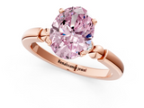 Rose gold Fancy Pink Oval  Solitaire Beaded Band with Four-Prong Setting_60