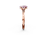 Rose gold Fancy Pink Oval  Solitaire Beaded Band with Four-Prong Setting_61