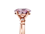 Rose gold Fancy Pink Oval  Solitaire Beaded Band with Four-Prong Setting_64