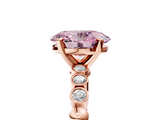 Rose gold Fancy Pink Oval  Solitaire Bezel Accent Diamond Engagement Ring with Beaded Band and Four-Prong Setting_43