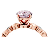 Rose gold Fancy Pink Oval  Solitaire Bezel-Set Diamond Ring with Beaded Band and Four-Prong Setting_35