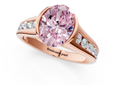 Rose gold Fancy Pink Oval  Solitaire Bezel-Set Diamond Ring with Channel-Set Band_38