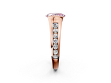 Rose gold Fancy Pink Oval  Solitaire Bezel-Set Diamond Ring with Channel-Set Band_39