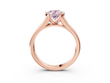 Rose gold Fancy Pink Oval  Solitaire Bezel-Set Diamond Ring with Channel-Set Band_40
