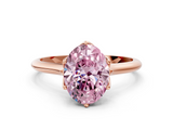 Rose gold Fancy Pink Oval  Solitaire Cathedral Diamond Ring with Six-Prong Setting_18