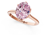 Rose gold Fancy Pink Oval  Solitaire Cathedral Diamond Ring with Six-Prong Setting_19