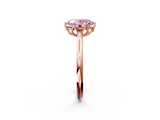 Rose gold Fancy Pink Oval  Solitaire Cathedral Diamond Ring with Six-Prong Setting_20