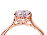 Rose gold Fancy Pink Oval  Solitaire Cathedral Diamond Ring with Six-Prong Setting_22
