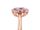 Rose gold Fancy Pink Oval  Solitaire Cathedral Diamond Ring with Six-Prong Setting_23