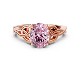Rose gold Fancy Pink Oval  Solitaire Celtic Knot Engagement Ring with Four-Prong Setting_42