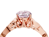 Rose gold Fancy Pink Oval  Solitaire Celtic Knot Engagement Ring with Four-Prong Setting_46