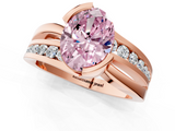Rose gold Fancy Pink Oval  Solitaire Channel-Set Split Shank Ring with Tension Prong Setting_4