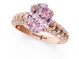 Rose gold Fancy Pink Oval  Solitaire Chevron Pave Diamond Engagement Ring with Six-Prong Setting_4