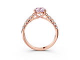 Rose gold Fancy Pink Oval  Solitaire Chevron Pave Diamond Engagement Ring with Six-Prong Setting_6
