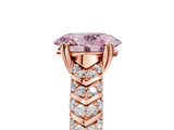 Rose gold Fancy Pink Oval  Solitaire Chevron Pave Diamond Engagement Ring with Six-Prong Setting_8