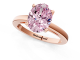 Rose gold Fancy Pink Oval  Solitaire Diamond Engagement Ring with Four-Prong Setting on a Classic Band_4