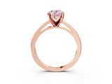 Rose gold Fancy Pink Oval  Solitaire Diamond Engagement Ring with Four-Prong Setting on a Classic Band_6