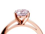 Rose gold Fancy Pink Oval  Solitaire Diamond Engagement Ring with Four-Prong Setting on a Classic Band_7