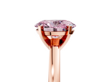 Rose gold Fancy Pink Oval  Solitaire Diamond Engagement Ring with Four-Prong Setting on a Classic Band_8