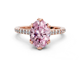 Rose gold Fancy Pink Oval  Solitaire Diamond Engagement Ring with Pave Band and Six-Prong Setting_18