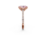 Rose gold Fancy Pink Oval  Solitaire Diamond Engagement Ring with Pave Band and Six-Prong Setting_20