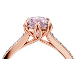 Rose gold Fancy Pink Oval  Solitaire Diamond Engagement Ring with Pave Band and Six-Prong Setting_22
