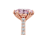 Rose gold Fancy Pink Oval  Solitaire Diamond Engagement Ring with Pave Band and Six-Prong Setting_23