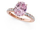 Rose gold Fancy Pink Oval  Solitaire Diamond Pavé Band with Four-Prong Setting_29