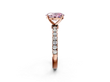 Rose gold Fancy Pink Oval  Solitaire Diamond Pavé Band with Four-Prong Setting_30