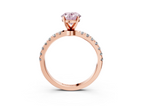 Rose gold Fancy Pink Oval  Solitaire Diamond Pavé Band with Four-Prong Setting_31