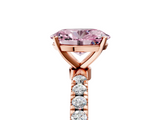 Rose gold Fancy Pink Oval  Solitaire Diamond Pavé Band with Four-Prong Setting_33