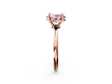 Rose gold Fancy Pink Oval  Solitaire Diamond Ring with 4-Prong Setting on a Classic Band_5