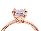 Rose gold Fancy Pink Oval  Solitaire Diamond Ring with 4-Prong Setting on a Classic Band_7