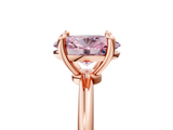 Rose gold Fancy Pink Oval  Solitaire Diamond Ring with 4-Prong Setting on a Classic Band_8