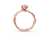Rose gold Fancy Pink Oval  Solitaire Diamond Ring with Bamboo Band and Four-Prong Setting_46