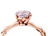 Rose gold Fancy Pink Oval  Solitaire Diamond Ring with Bamboo Band and Four-Prong Setting_47