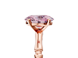 Rose gold Fancy Pink Oval  Solitaire Diamond Ring with Bamboo Band and Four-Prong Setting_48