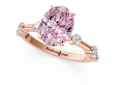 Rose gold Fancy Pink Oval  Solitaire Diamond Ring with Bezel Set Side Stones and Prong Setting_4