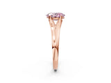 Rose gold Fancy Pink Oval  Solitaire Diamond Ring with Cathedral Band and Four-Prong Setting_67