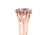 Rose gold Fancy Pink Oval  Solitaire Diamond Ring with Cathedral Band and Four-Prong Setting_70