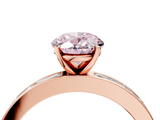 Rose gold Fancy Pink Oval  Solitaire Diamond Ring with Channel-Set Baguette Band and Four-Prong Setting_70