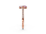 Rose gold Fancy Pink Oval  Solitaire Diamond Ring with Channel Set Band and Bezel Prong Setting_63